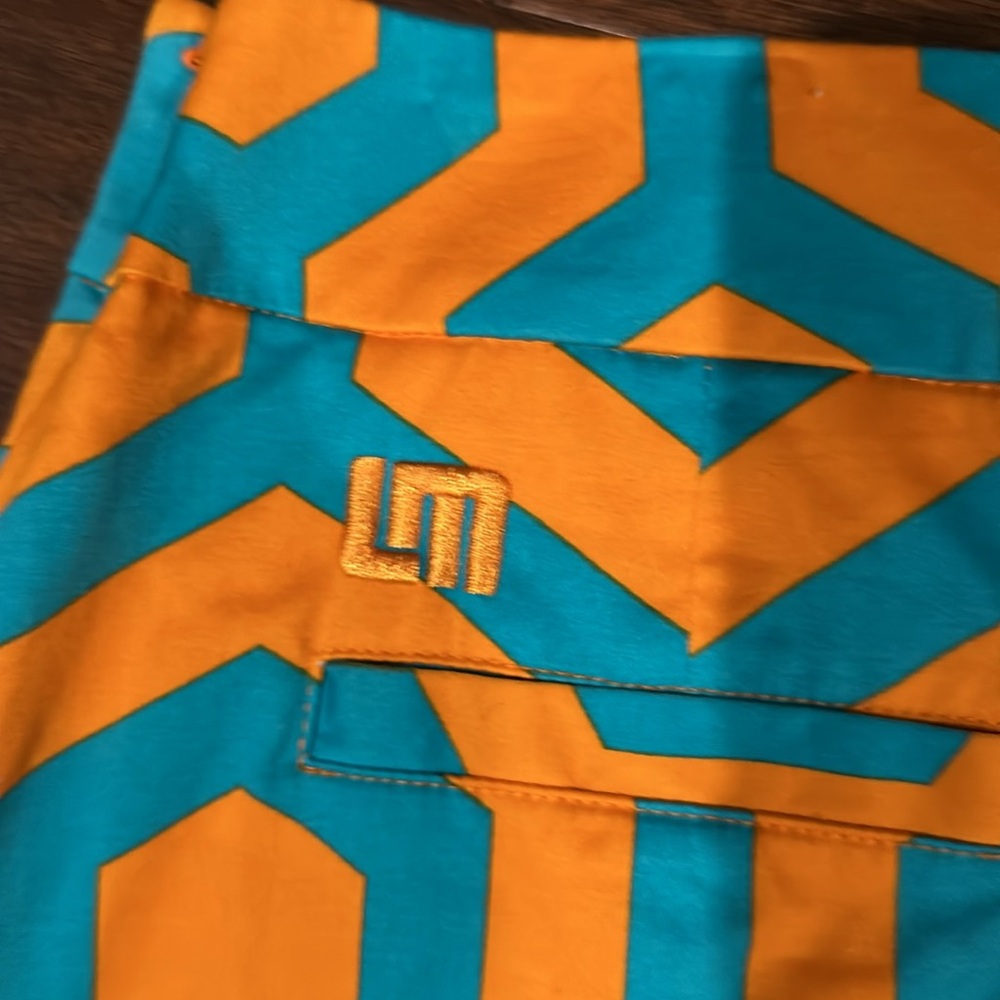 Loudmouth Ladies Golf Skort Cotton Turquoise & Orange Mini Skirt Shorts Women’s - Picture 2 of 3